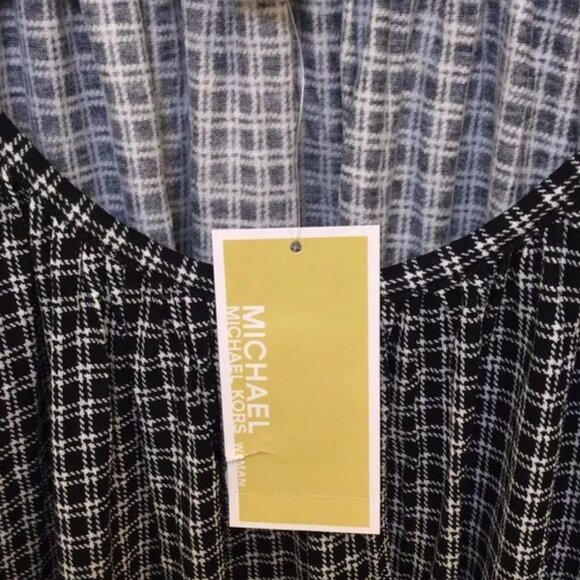Michael Kors Women Blouse Tops 1X Black & White New - Picture 3 of 6